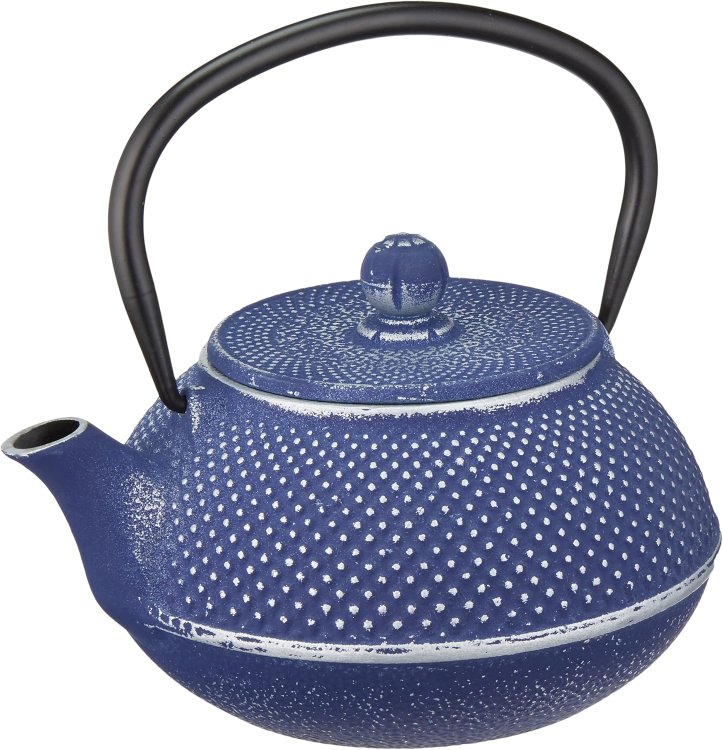 excelsteel 412cb 圆点设计铸铁茶壶,钴蓝色